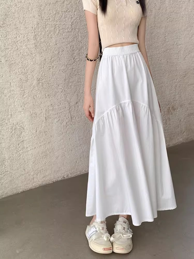 Women's Maxi Skirt, Tiered Ruffle High Waist A-Line Long Skirt