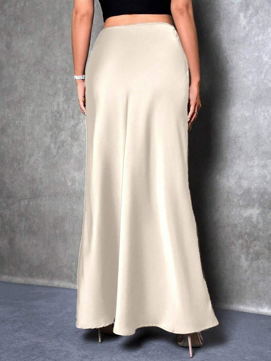 Women's Maxi Skirt, High Waist Bias Cut A-Line Silhouette