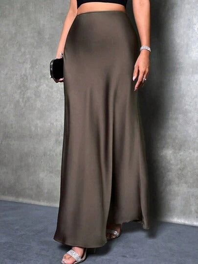Women's Maxi Skirt, High Waist Bias Cut A-Line Silhouette