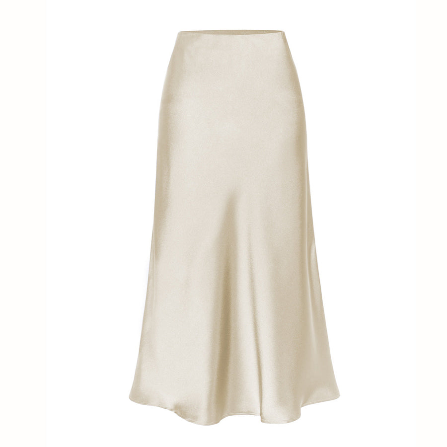 Women's Midi Skirt, Bias Cut High Waist Flared Silhouette