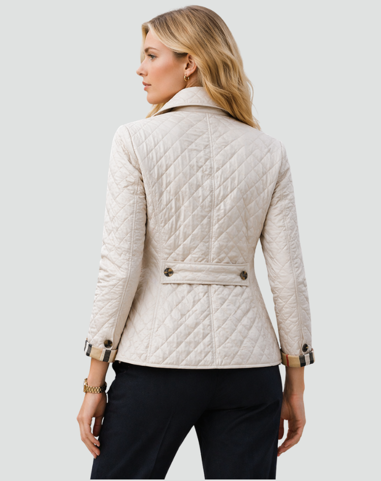 Ainsley | Plaid-Lined Quilted Jacket