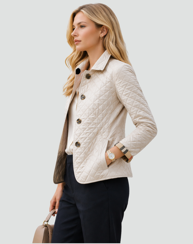 Ainsley | Plaid-Lined Quilted Jacket