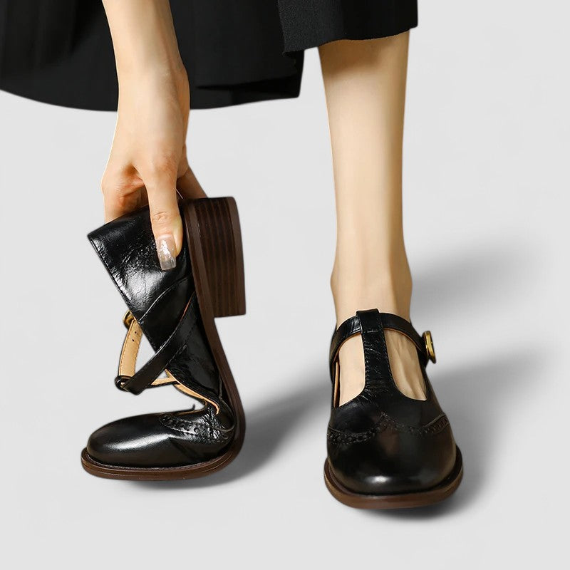 MARGOT | PERFORATED T-STRAP SHOES