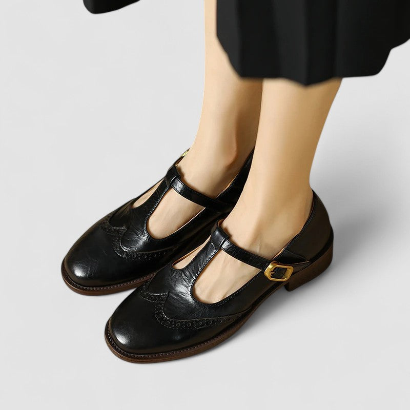 MARGOT | PERFORATED T-STRAP SHOES
