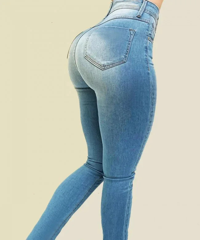 Women's Skinny Jeans, High-Rise Slim Leg Acid Wash