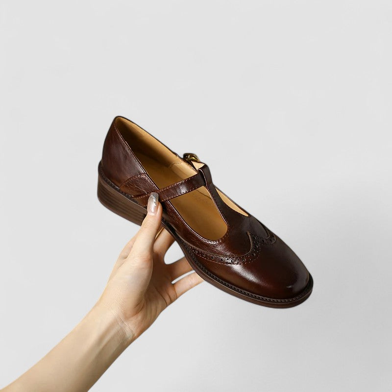 MARGOT | PERFORATED T-STRAP SHOES