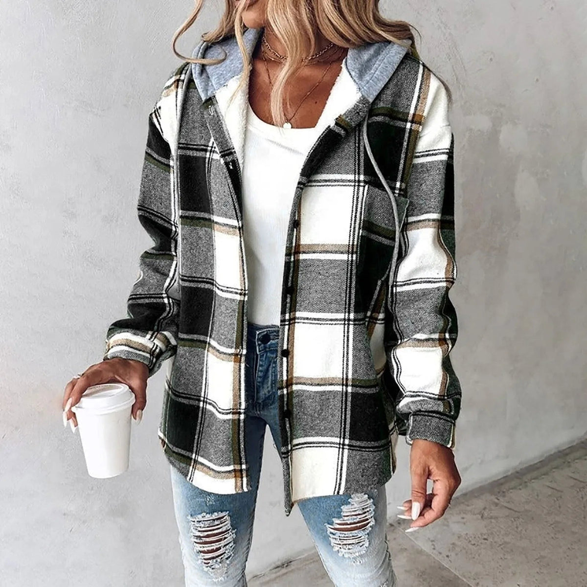 Marceline - Lined Hooded Overshirt
