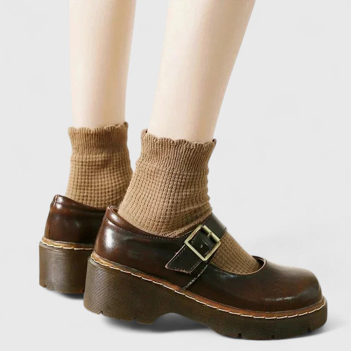 AVELINE | LEATHER PLATFORM MARY JANES