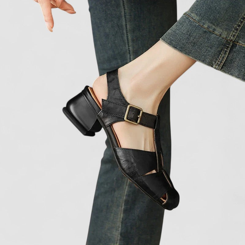 SANDRINE | CUTOUT MARY JANE HEELS