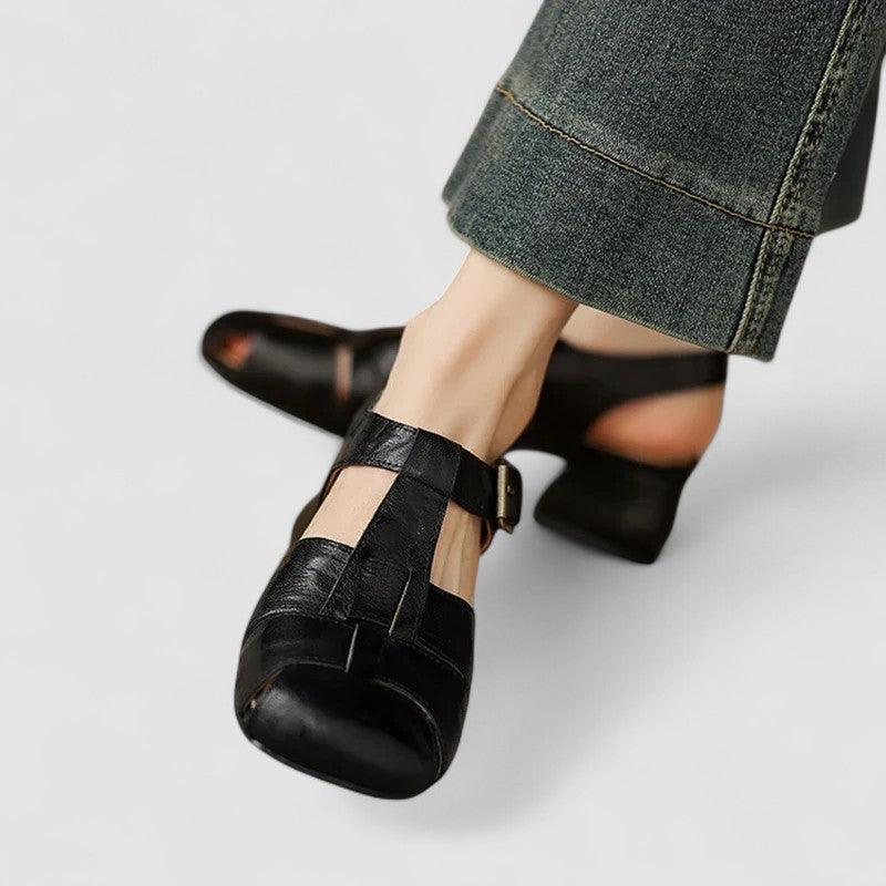 SANDRINE | CUTOUT MARY JANE HEELS