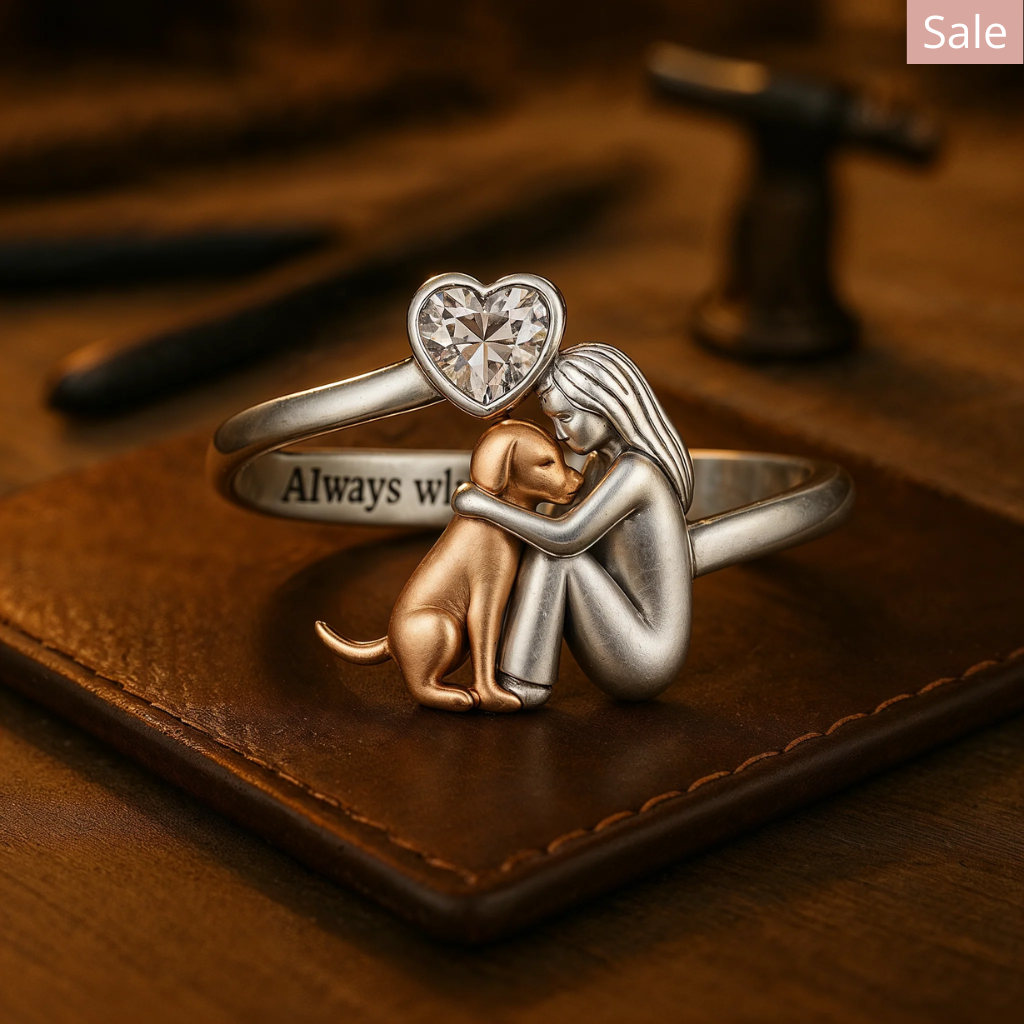 Silver Dog Ring – Adjustable Fit