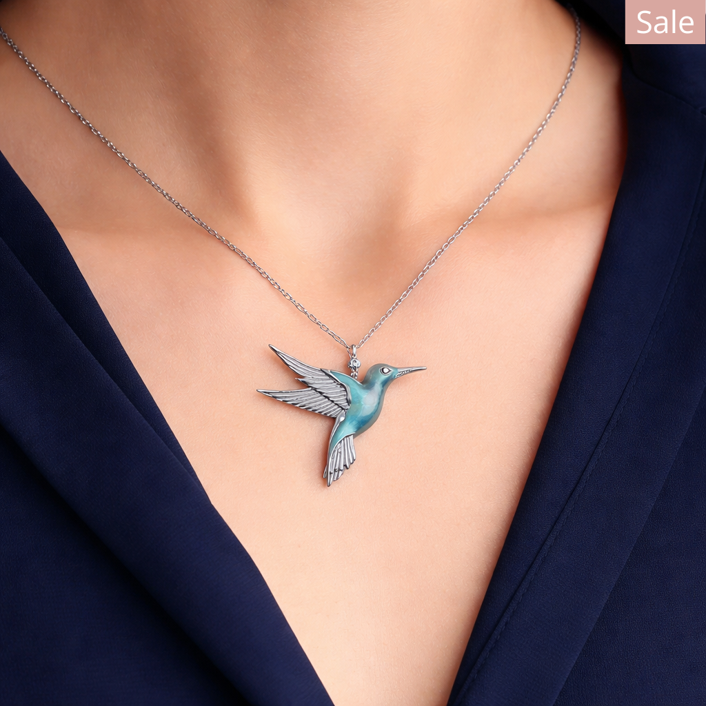 Blue Hummingbird Necklace