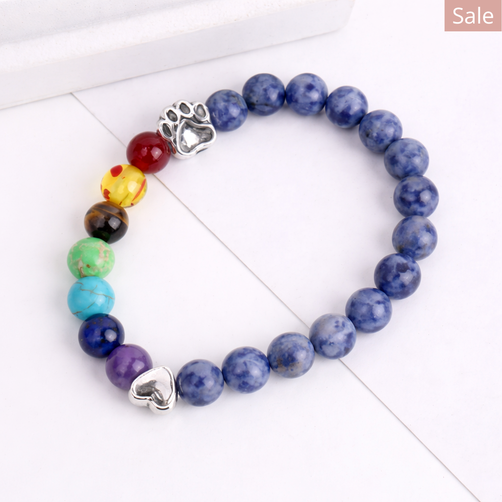 Rainbow Paw Bridge Memorial Bracelet