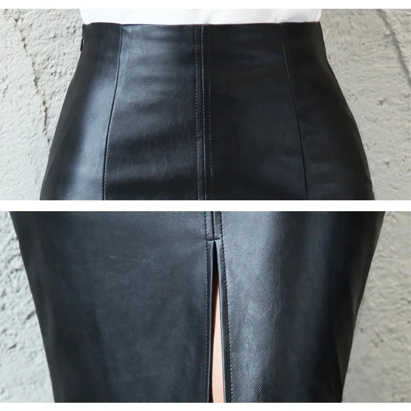 Women's Midi Skirt, High Waist Bodycon Front Slit