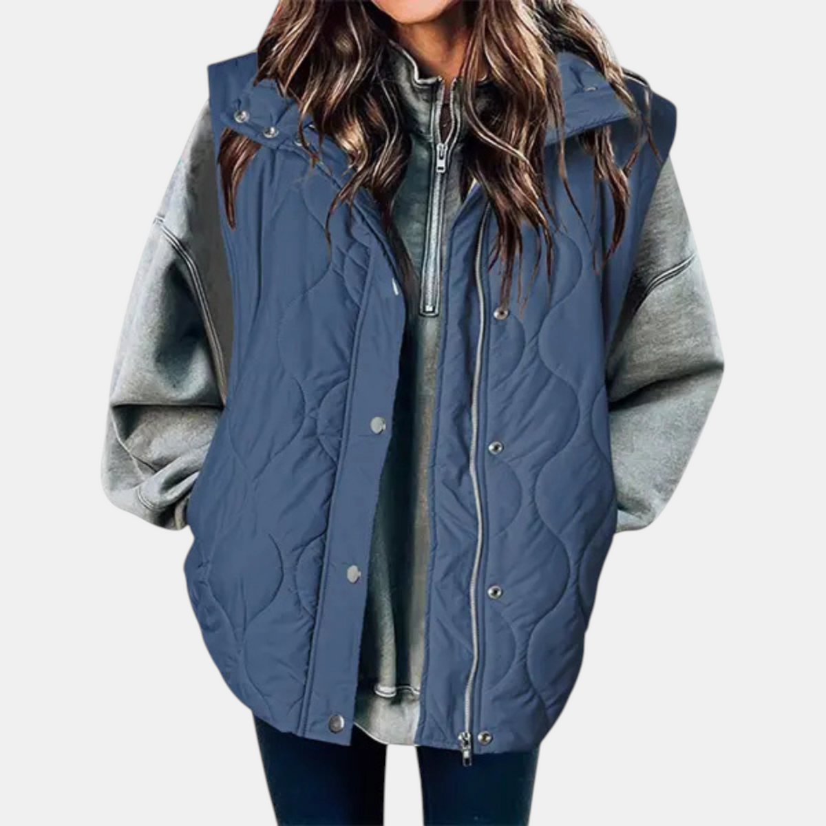 Women's Puffer Vest, Hooded Quilted Sleeveless Zip Up Gilet