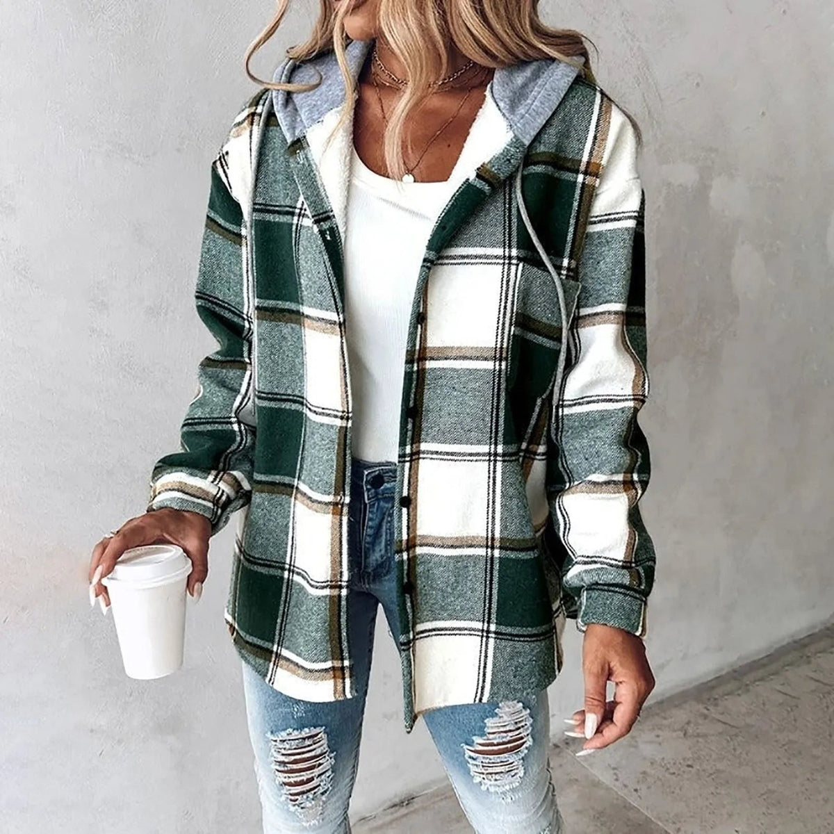 Marceline - Lined Hooded Overshirt