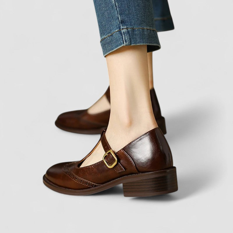 MARGOT | PERFORATED T-STRAP SHOES
