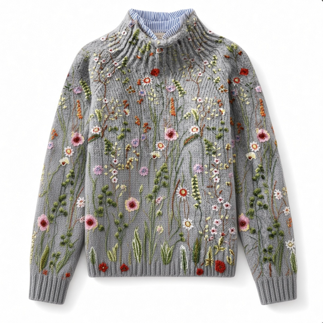 Abigail | Classic Vintage Floral Sweater