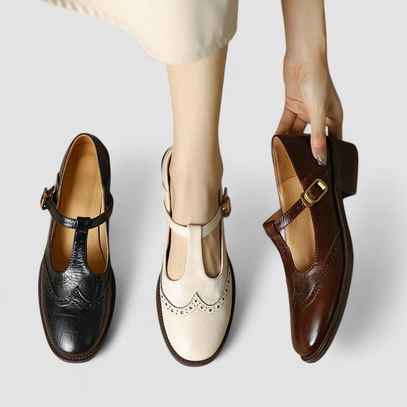 MARGOT | PERFORATED T-STRAP SHOES