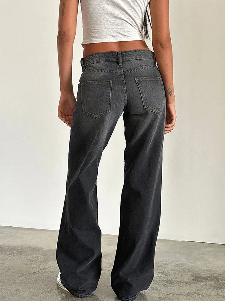 Women's Baggy Jeans, Low Rise Wide Leg Full Length