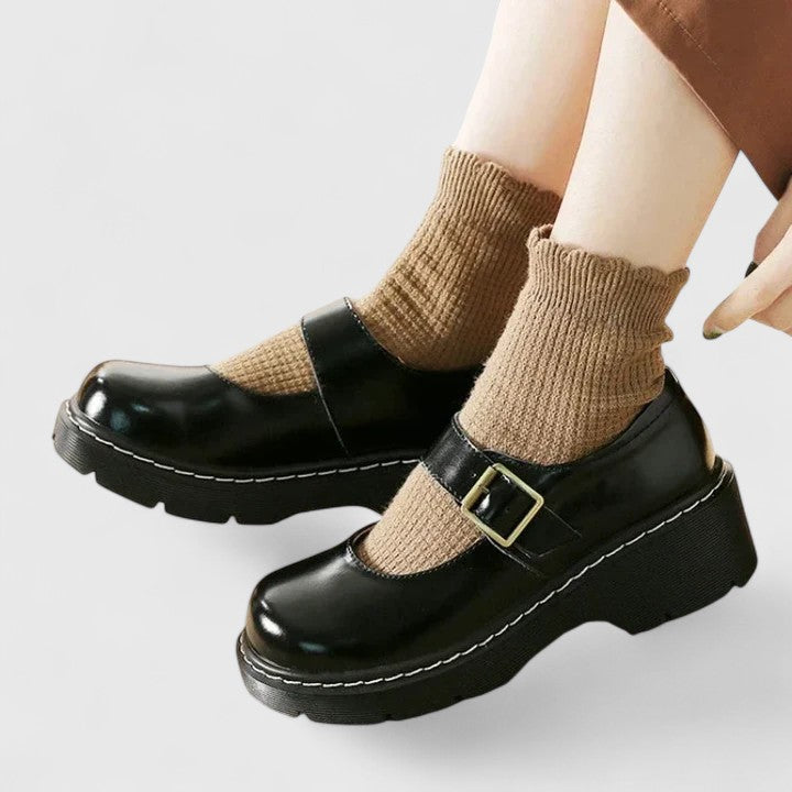 AVELINE | LEATHER PLATFORM MARY JANES