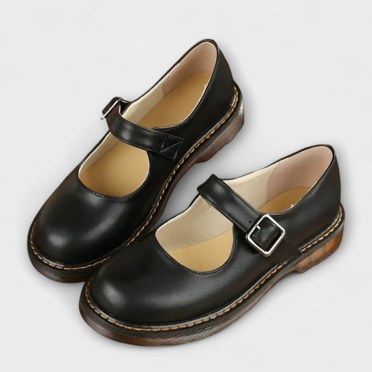 CLAIRE | CONTRAST STITCH BUCKLE MARY JANES