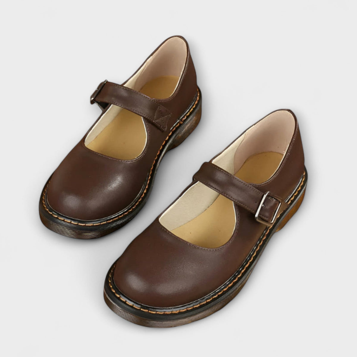 CLAIRE | CONTRAST STITCH BUCKLE MARY JANES