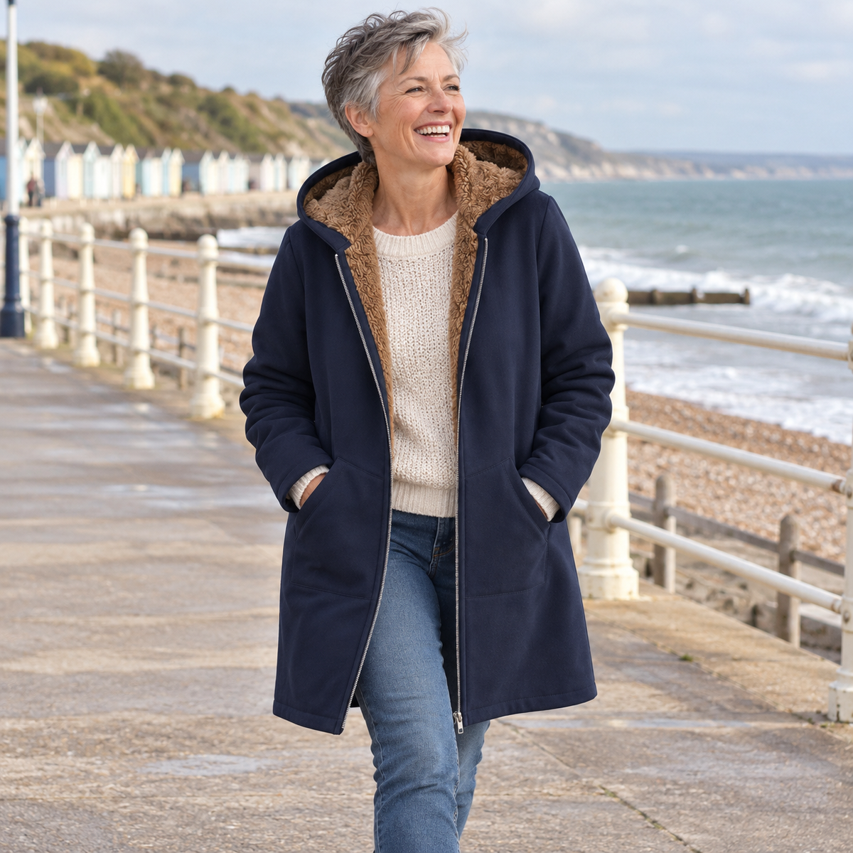 Evelyn™ | Cozy Sherpa-Lined Hooded Coat