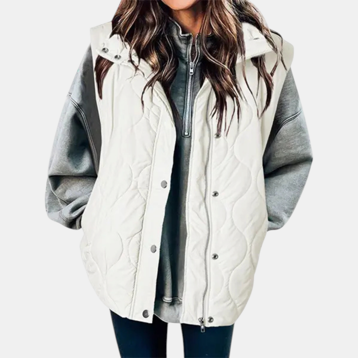 Women's Puffer Vest, Hooded Quilted Sleeveless Zip Up Gilet