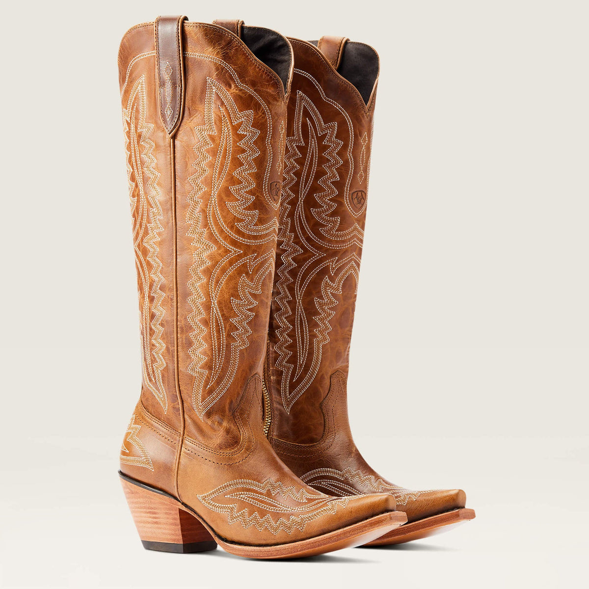 Women's Embroidered Cowboy Boots, Pointed Toe Low Heel
