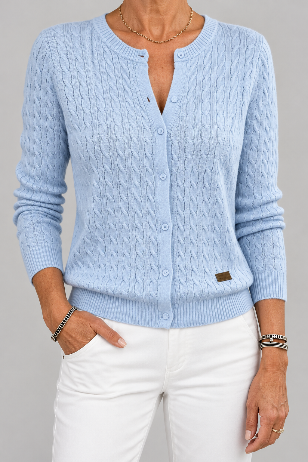Tilde | Cable-Knit Button Cardigan