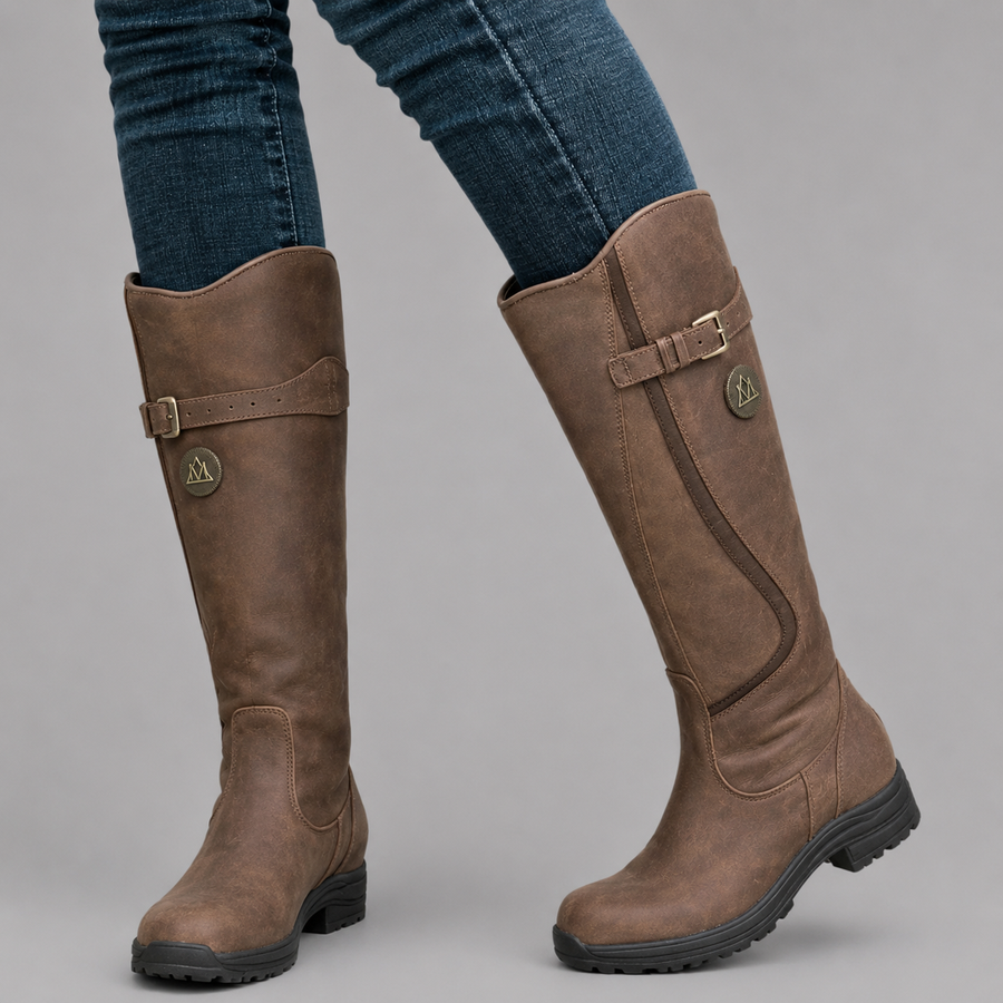 Women's Winter Waterproof Leather Riding Boots