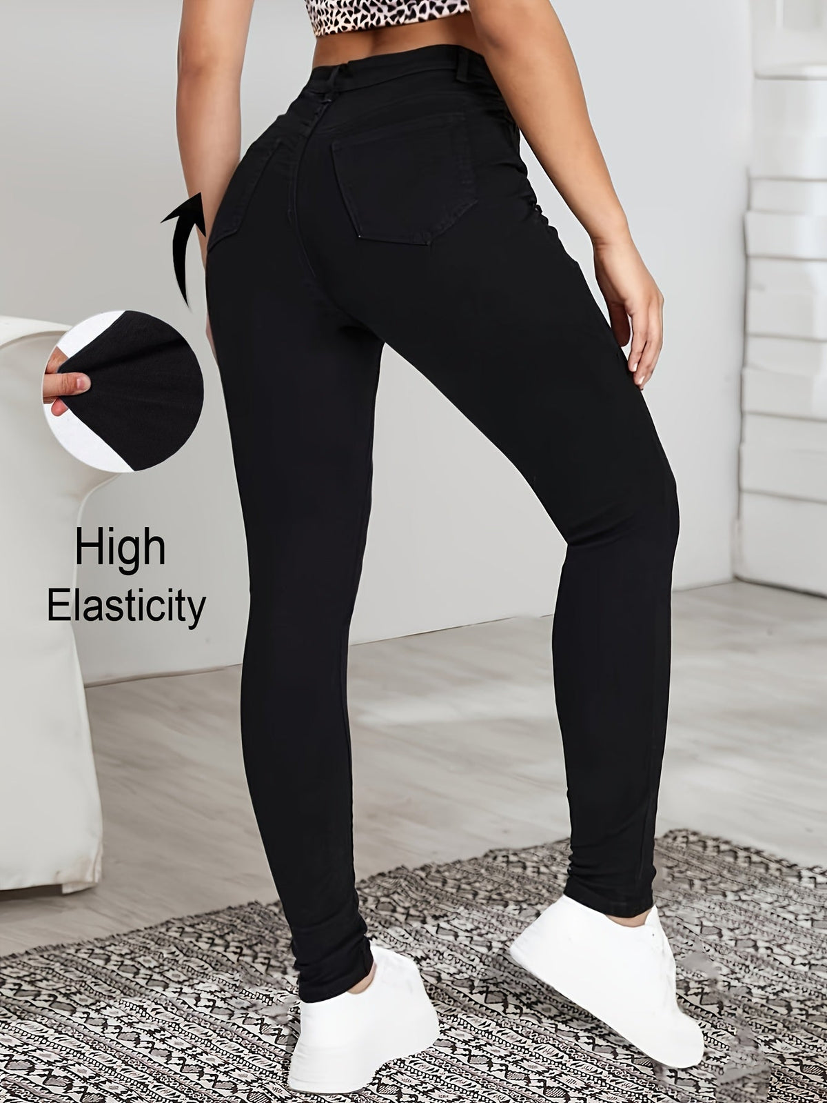 Women's Skinny Jeans, High Waist Ankle Length Slim Fit