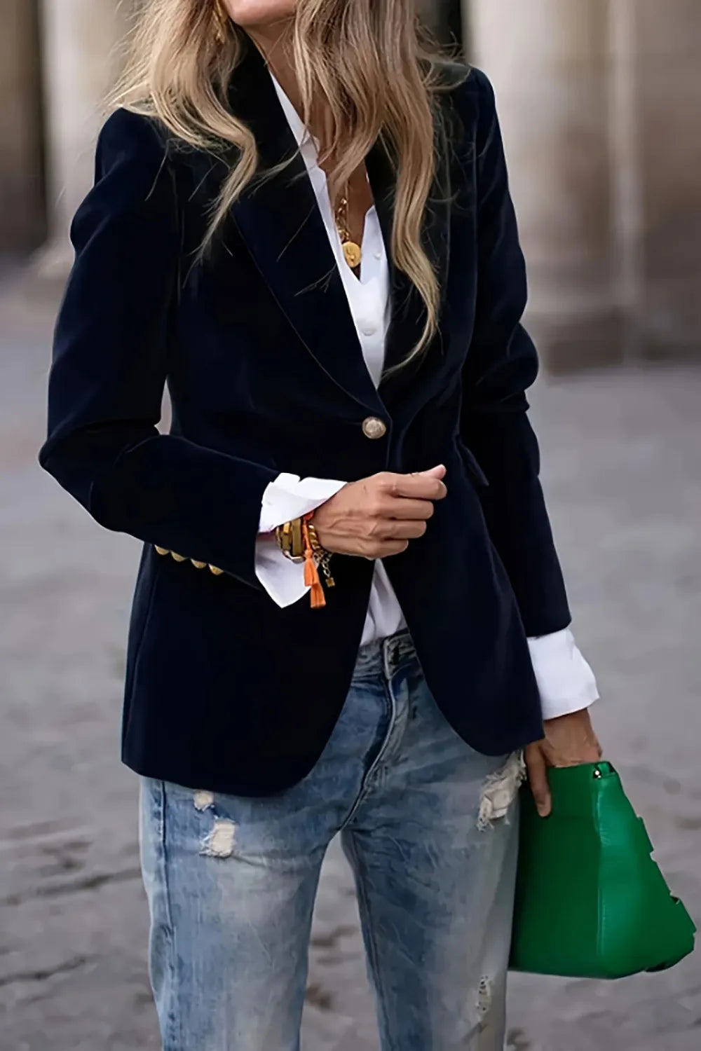 Reese | One-Button Lapel Collar Blazer