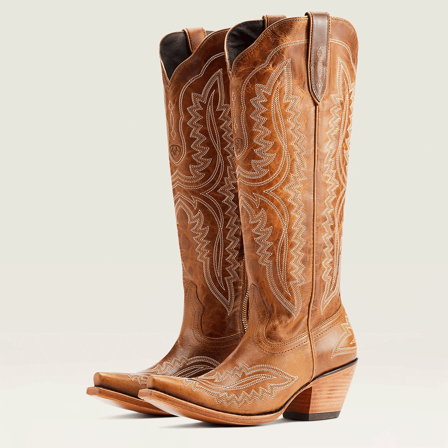 Women's Embroidered Cowboy Boots, Pointed Toe Low Heel