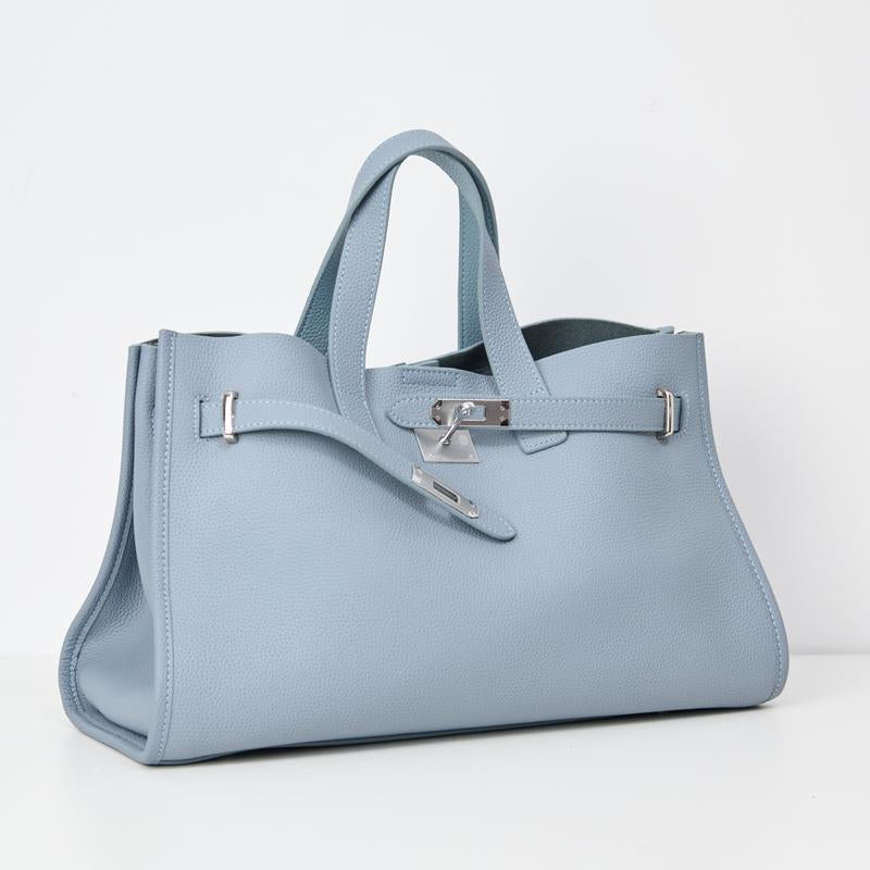 Women's Tote Bag, Structured Turn-Lock Top Handle