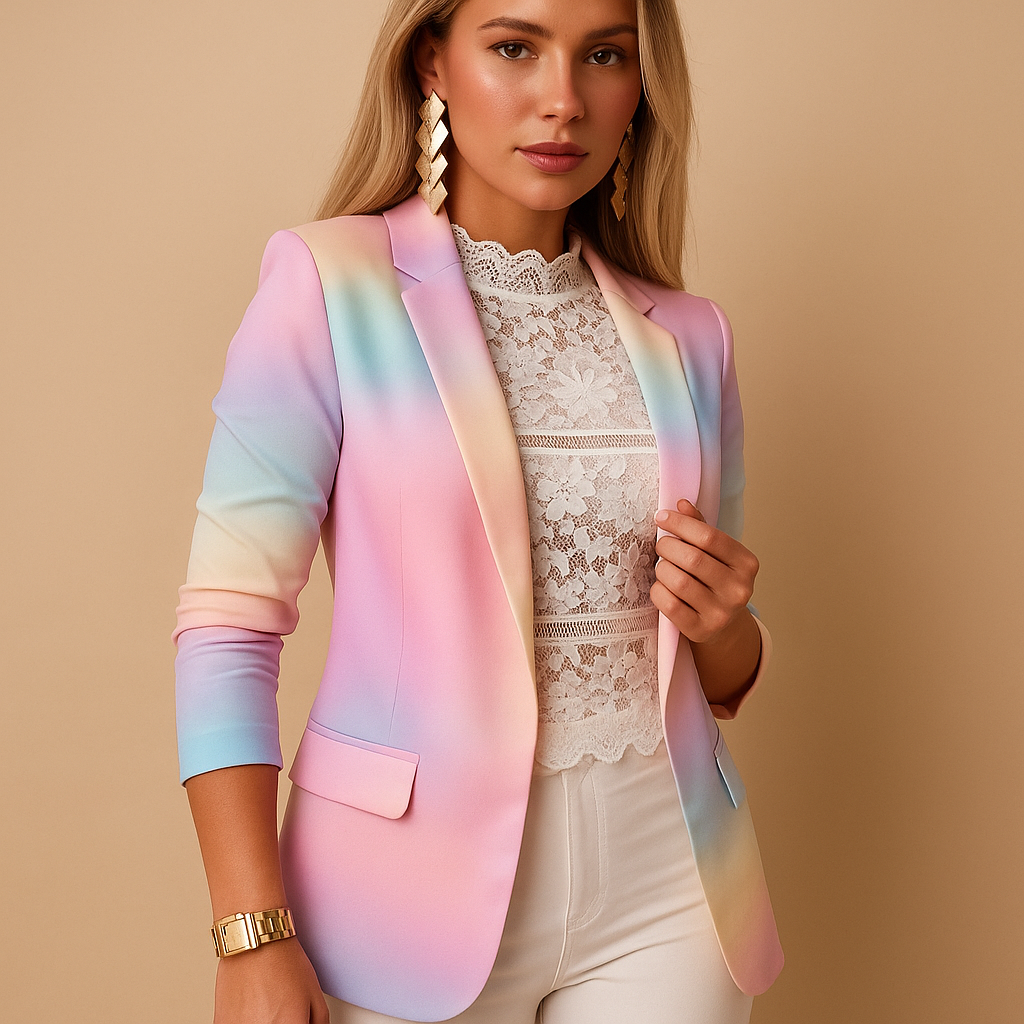 Rive | Elegant Women's Blazer with Bright Print and Shawl Collar