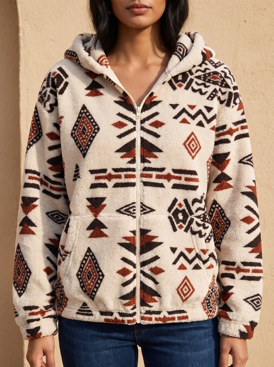 Everly™ | Aztec Plush Hoodie