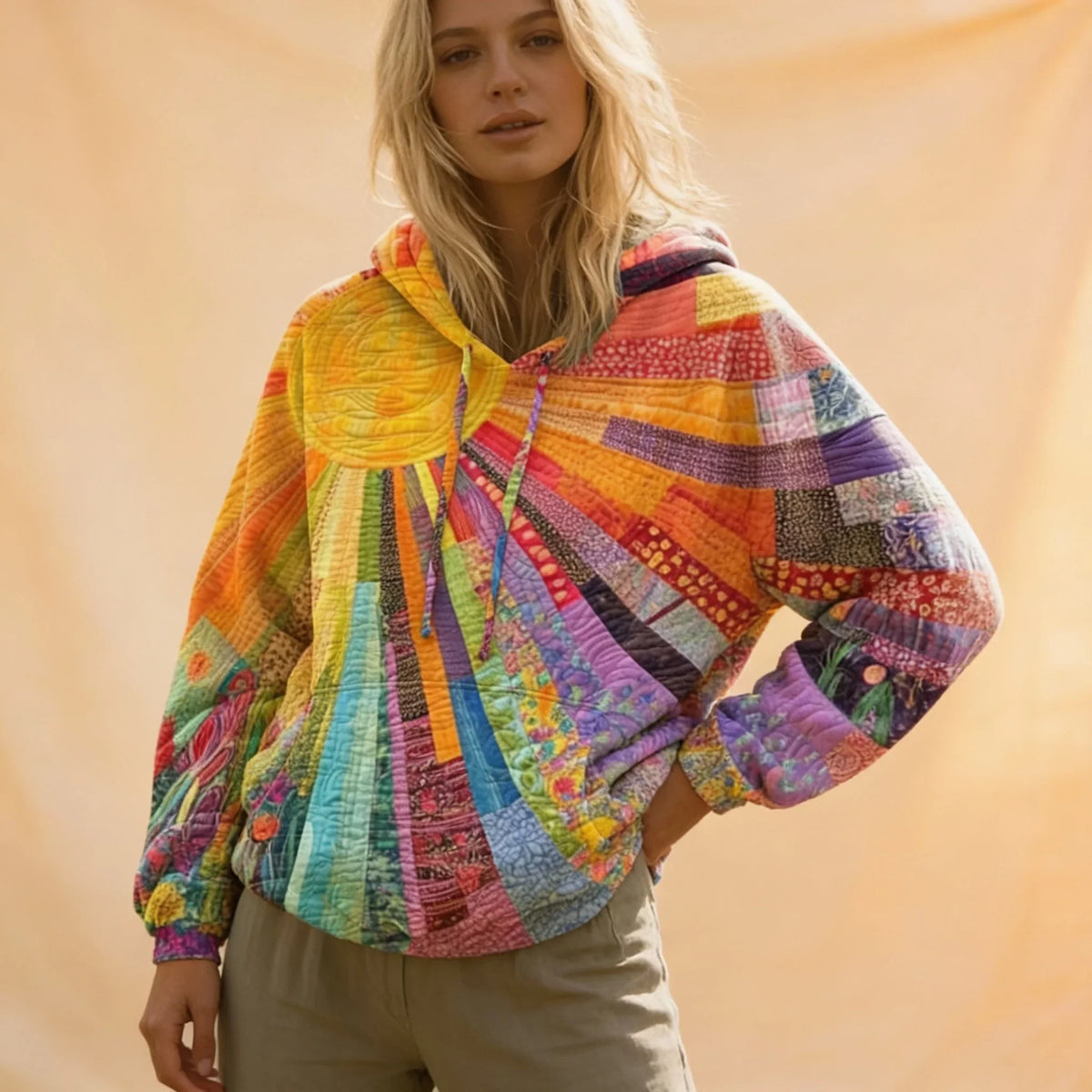 Lilian – Multicolour Patchwork Hoodie