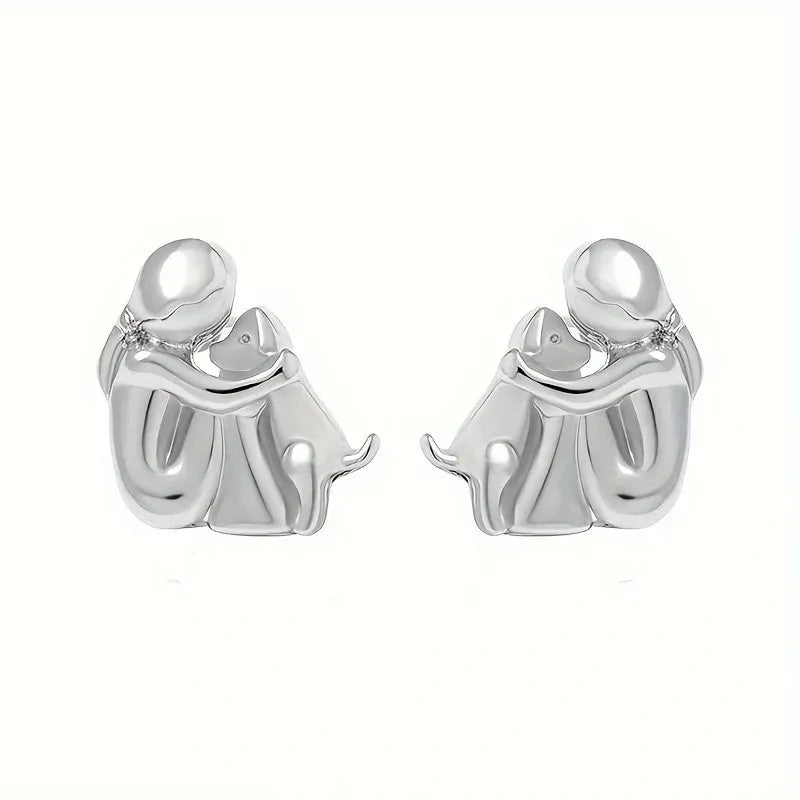 Silver and Gold Two-Tone Hug Earrings