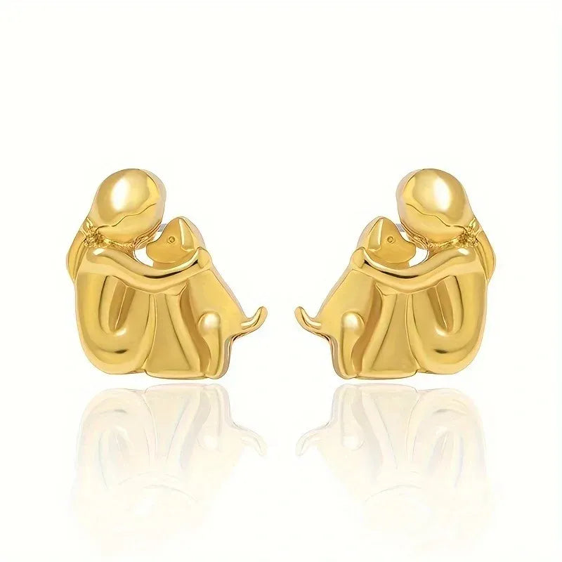 Silver and Gold Two-Tone Hug Earrings
