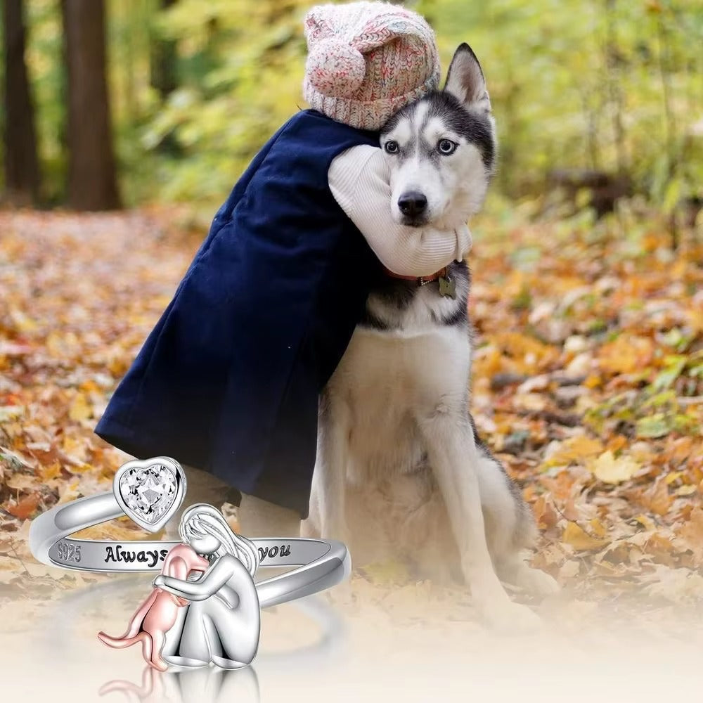 Silver Dog Ring – Adjustable Fit