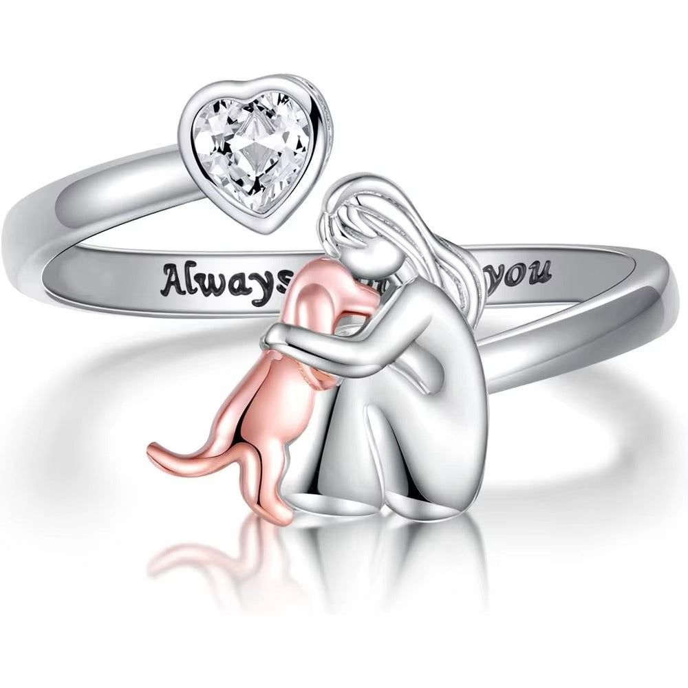Silver Dog Ring – Adjustable Fit