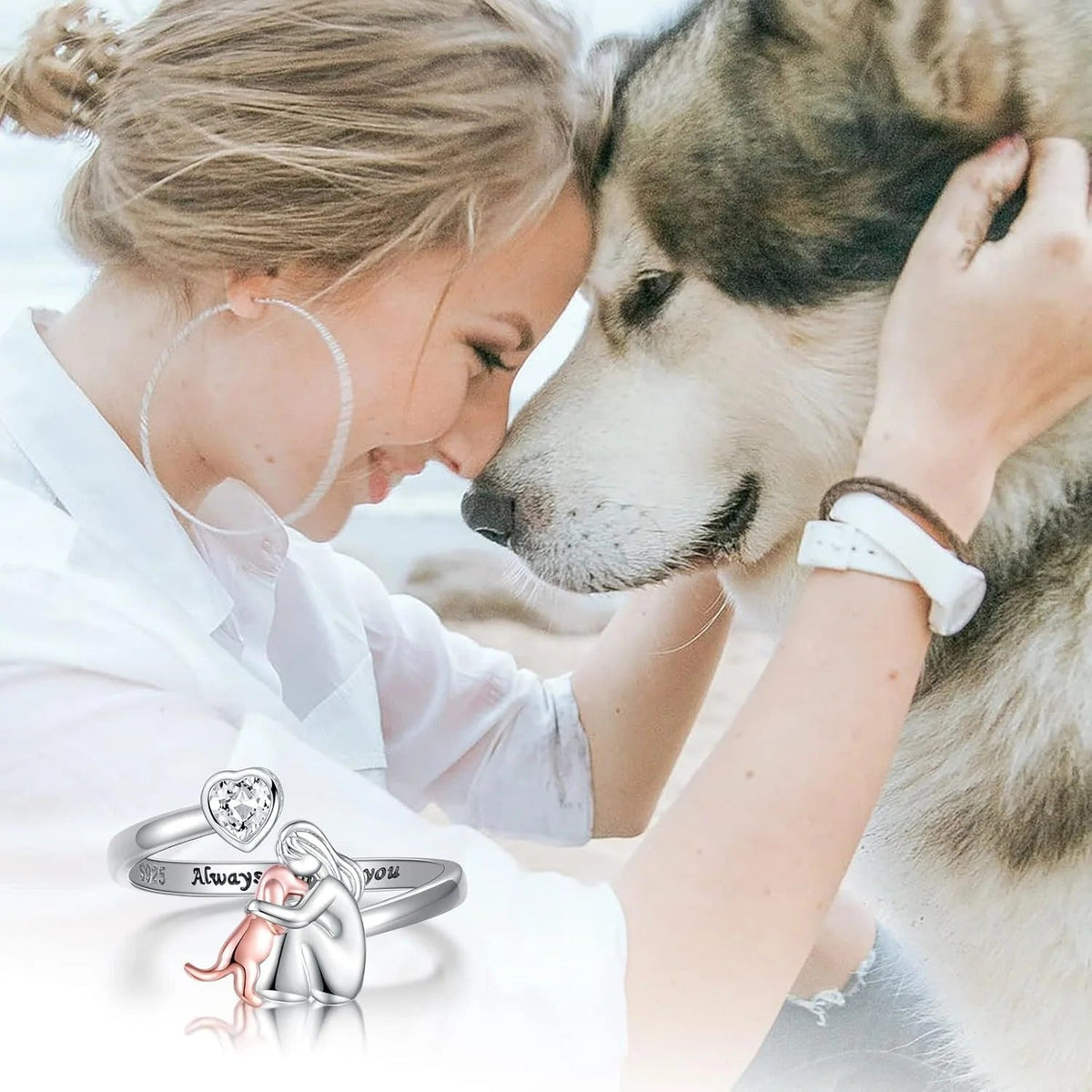Silver Dog Ring – Adjustable Fit