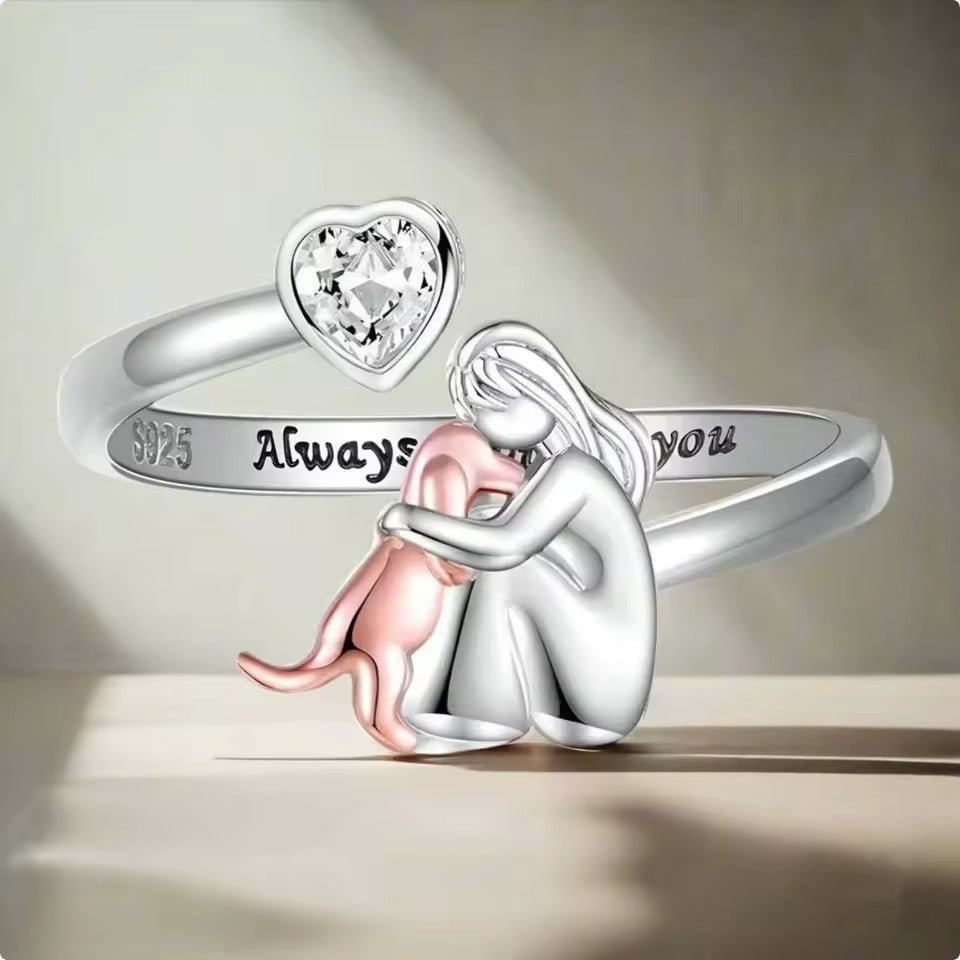 Silver Dog Ring – Adjustable Fit