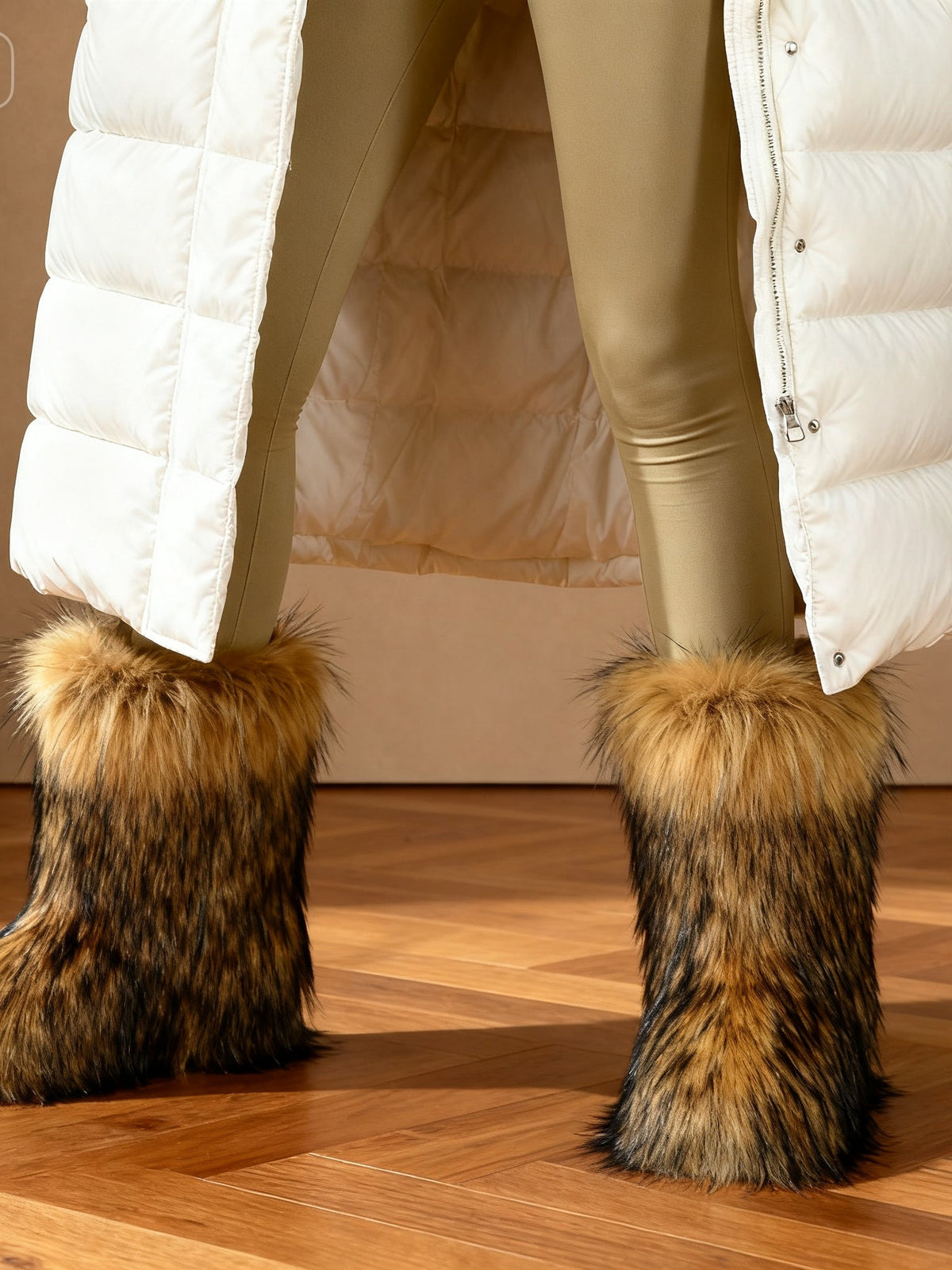 Women's Faux Fur Mid-Calf Boots, Plush Lined Flat