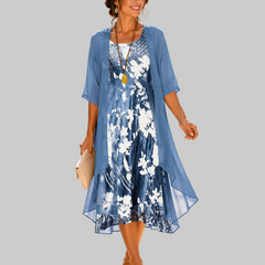 Olivia breezy two-layer floral dress