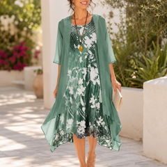 Olivia breezy two-layer floral dress – view 5