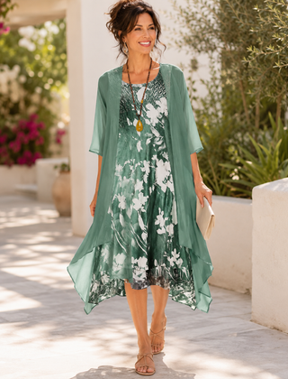 Olivia breezy two-layer floral dress – view 5