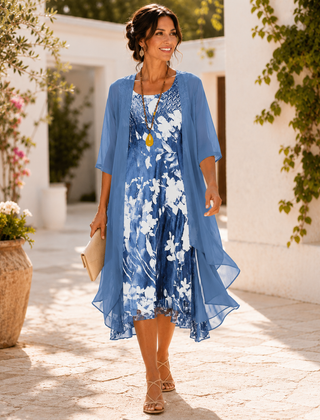 Olivia breezy two-layer floral dress – view 2